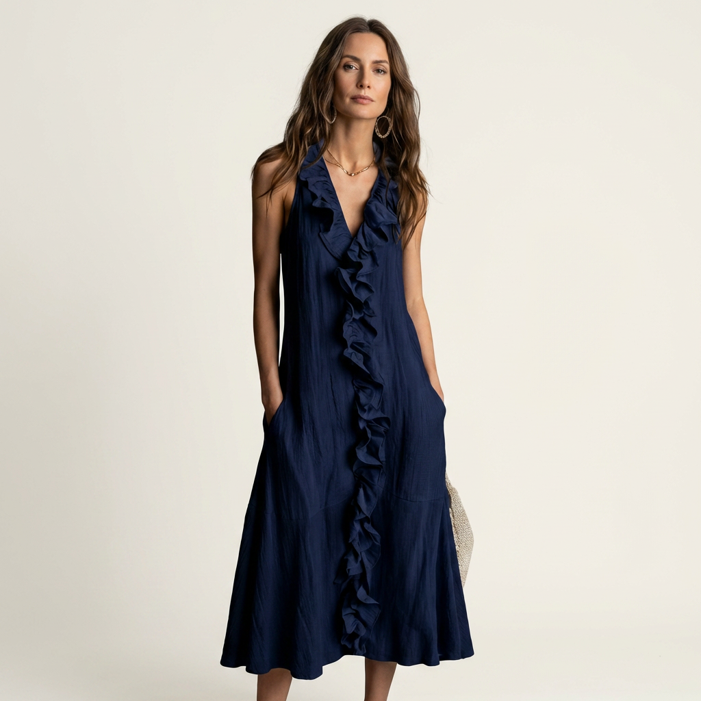 Pippa | Ruffle-Front Maxi Dress