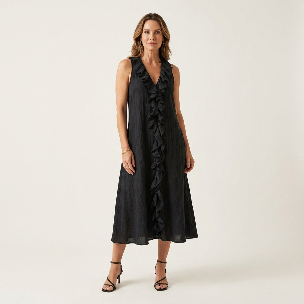 Pippa | Ruffle-Front Maxi Dress