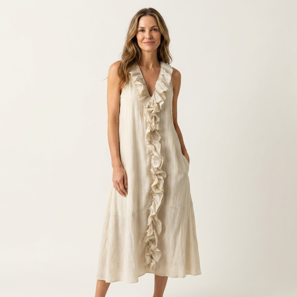 Pippa | Ruffle-Front Maxi Dress