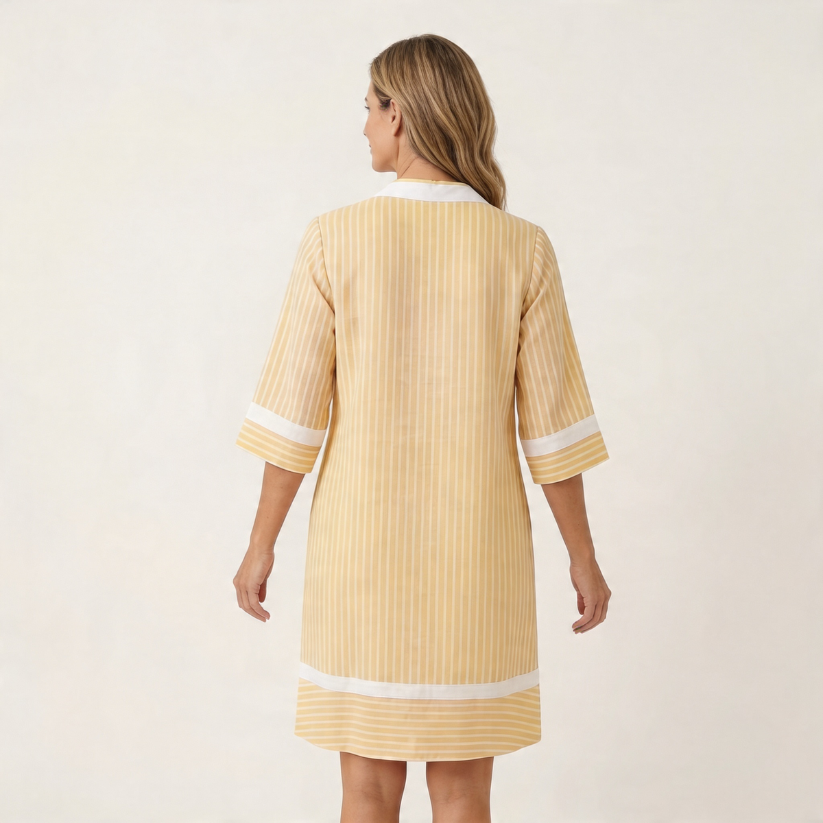 Felicity | Contrast-Trim Striped Shift Dress