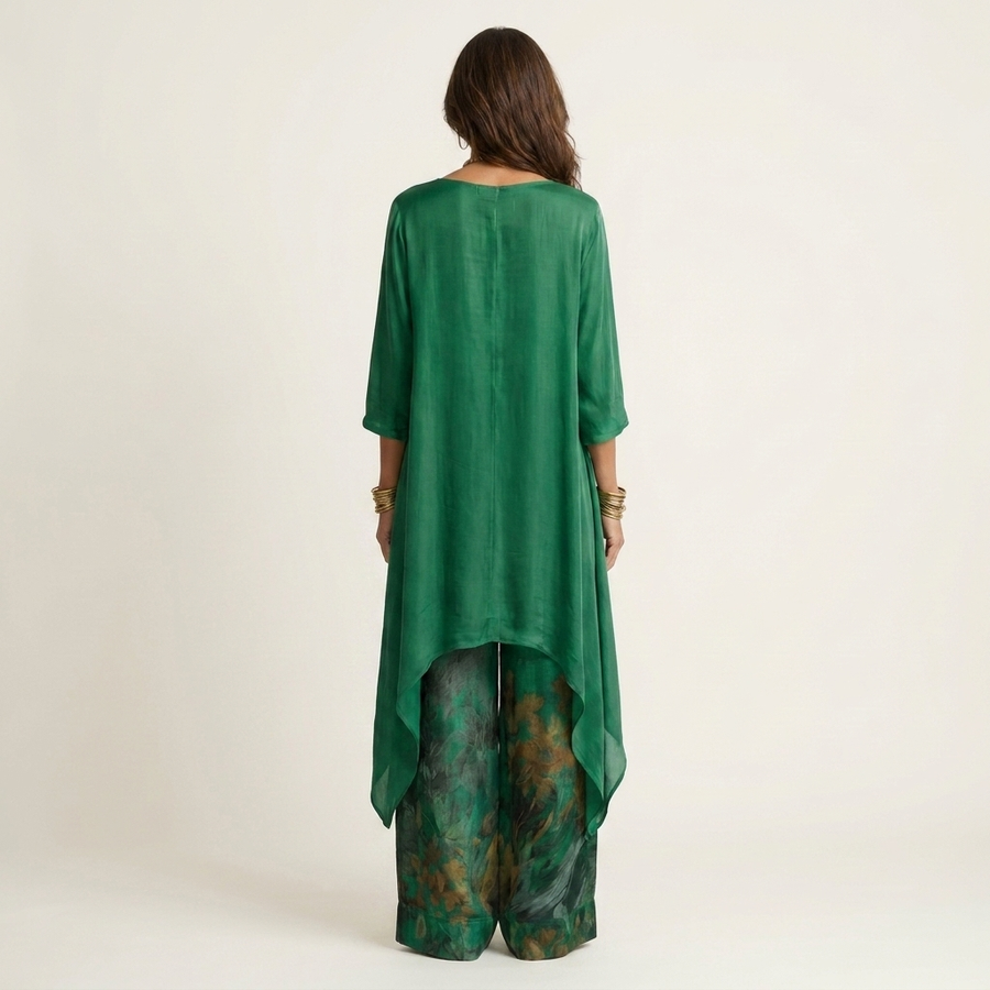 Octavia | Asymmetric Tunic & Floral Trouser Set