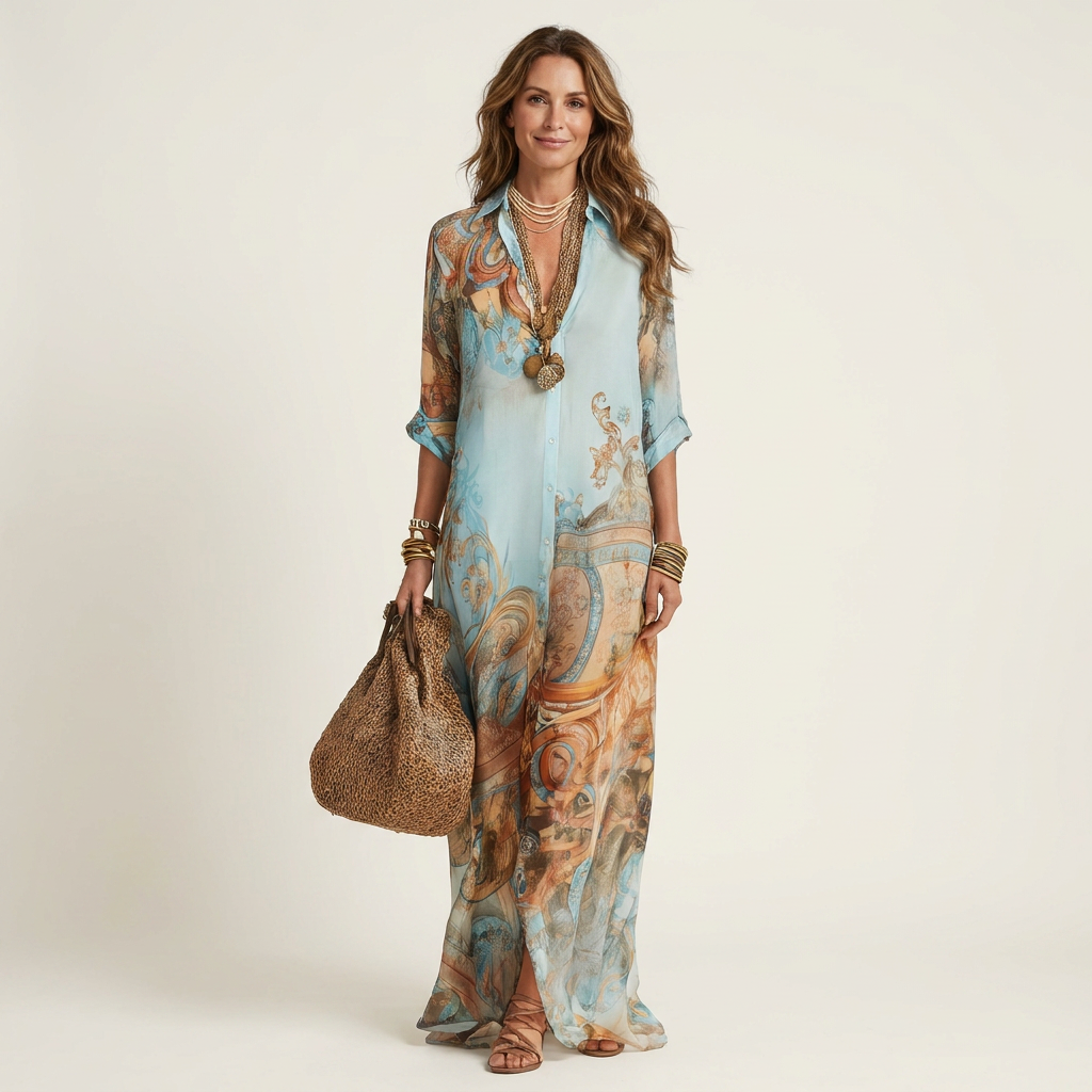 Lydia | Baroque Print Maxi Dress