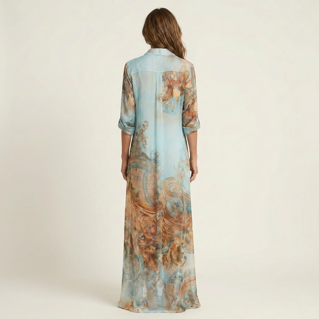 Lydia | Baroque Print Maxi Dress
