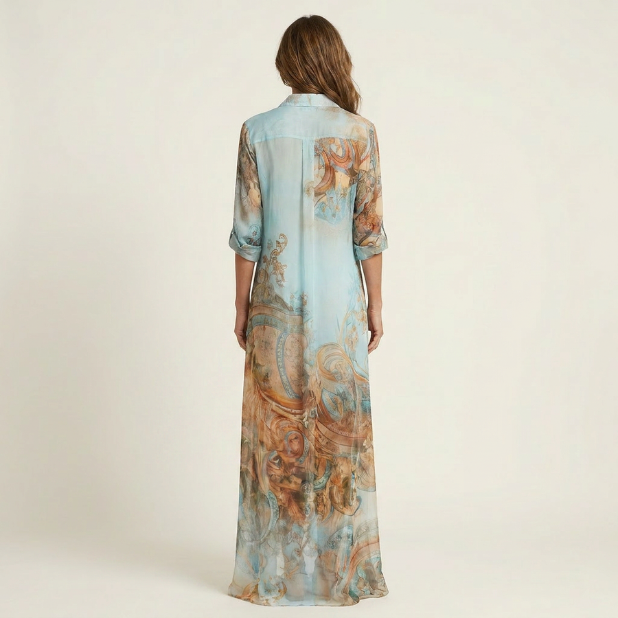 Lydia | Baroque Print Maxi Dress