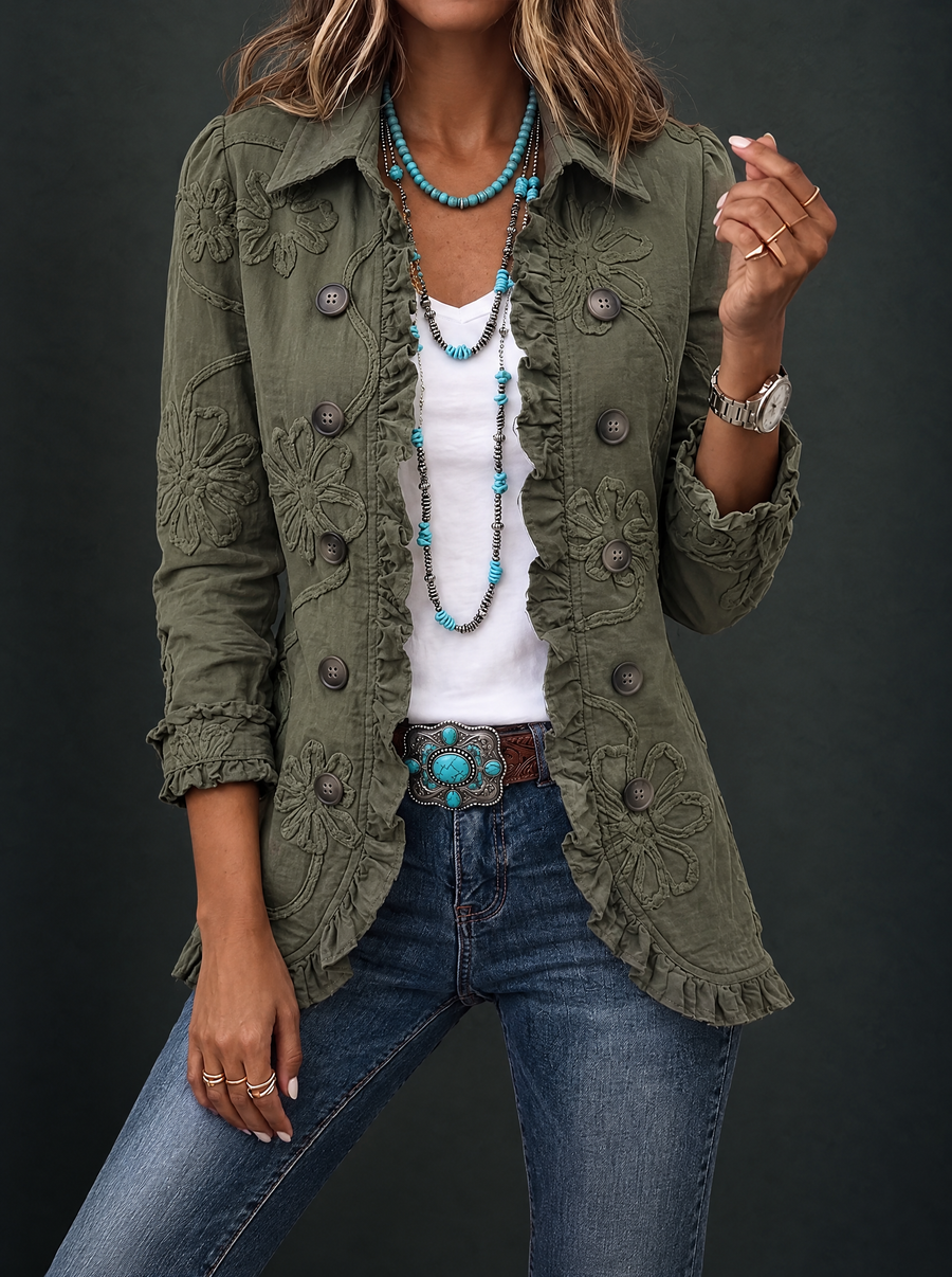 Gillian | Embroidered Bohemian Floral Utility Jacket