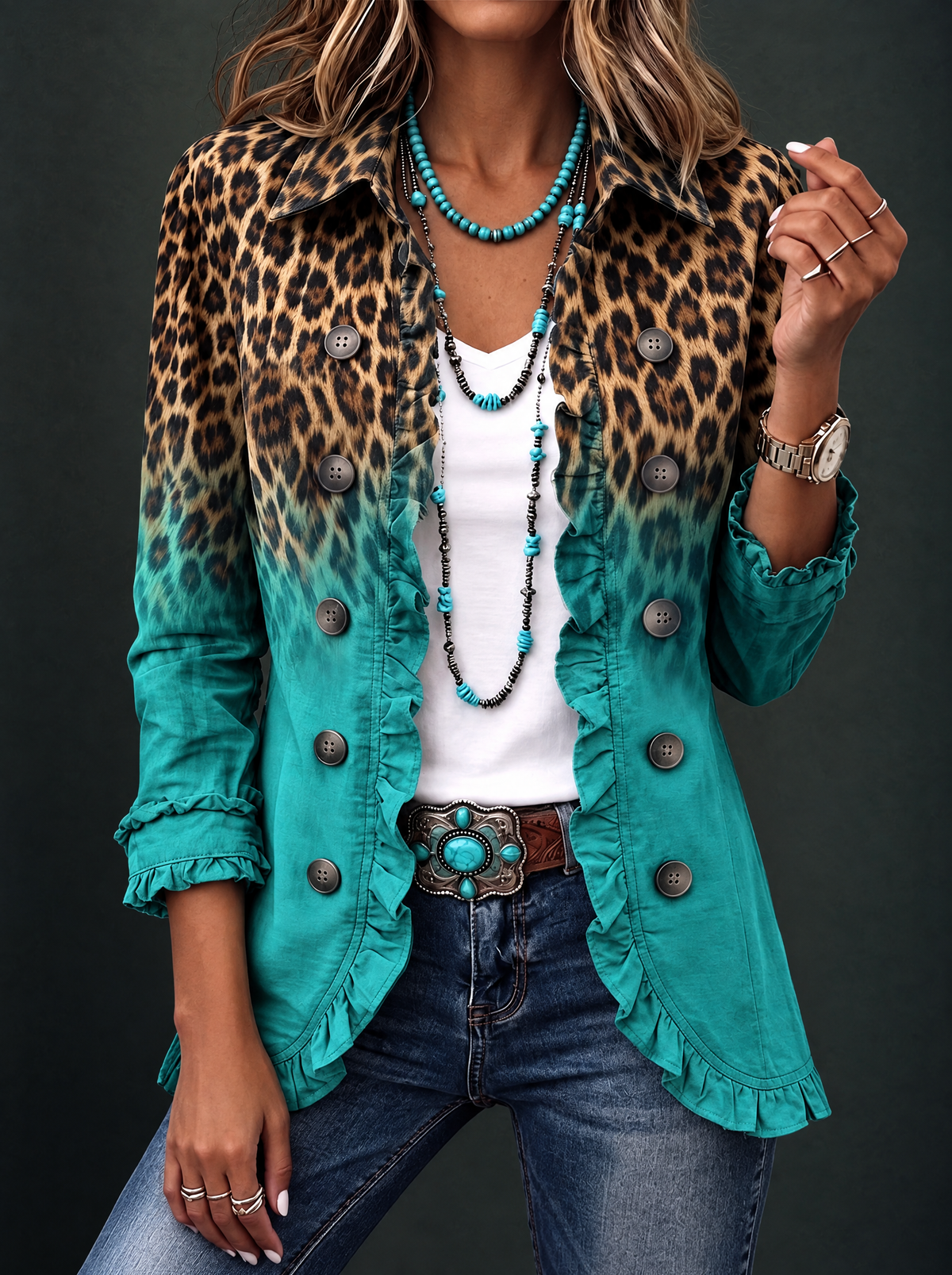 Abigail | Ombré Blazer with Ruffles