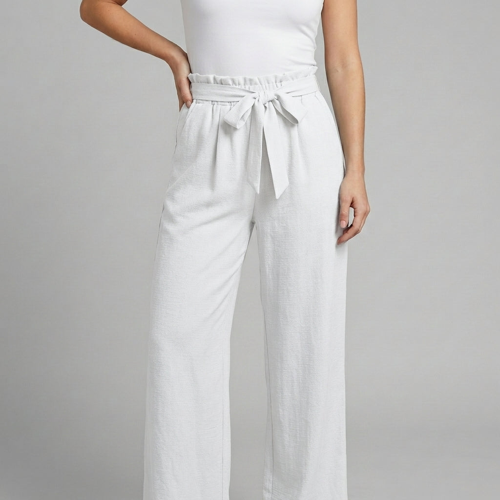 Clara | Paperbag Wide-Leg Trousers