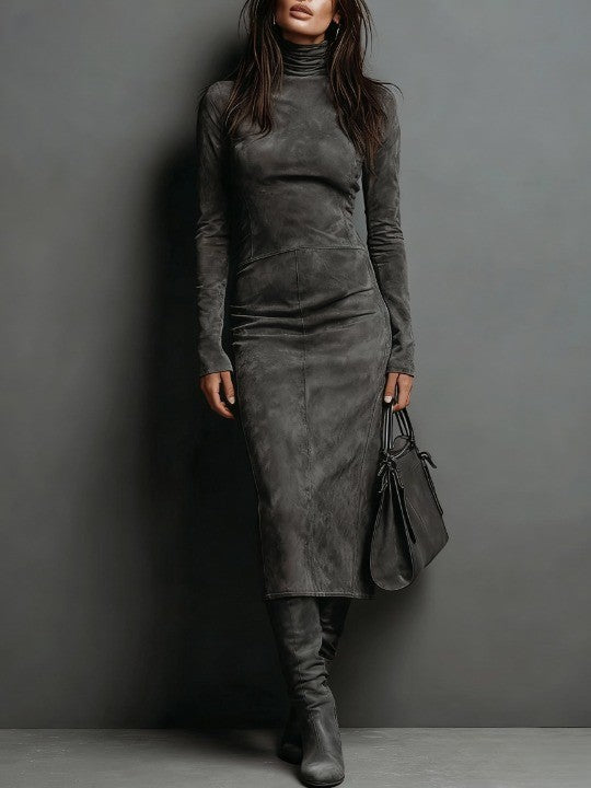 Gemma | Midi Dress with High Collar