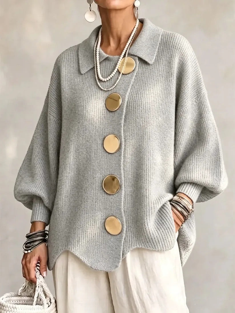 Gwendolen | Oversized Collared Button Cardigan