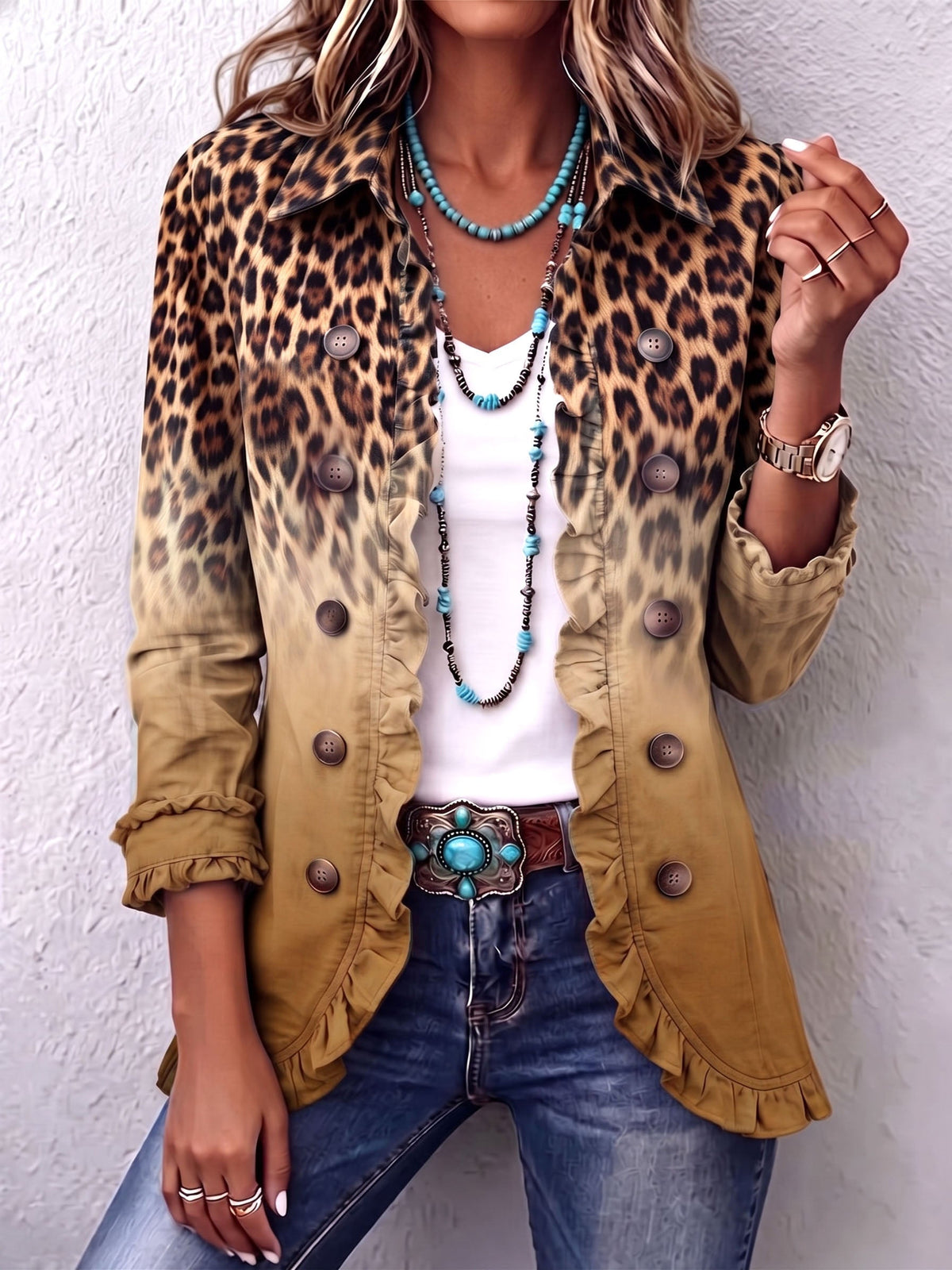 Abigail | Ombré Blazer with Ruffles
