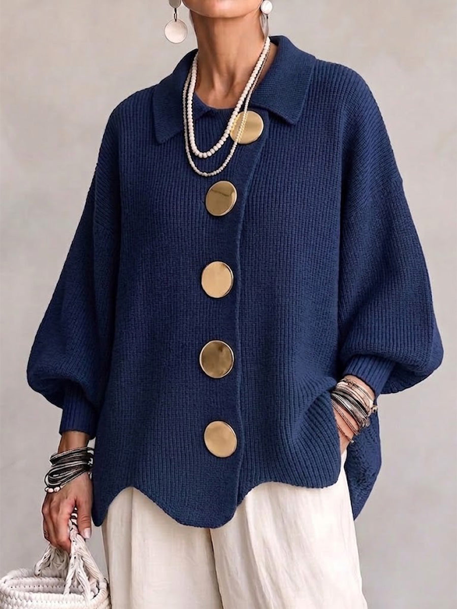 Gwendolen | Oversized Collared Button Cardigan