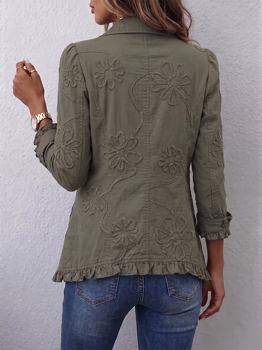 Gillian | Embroidered Bohemian Floral Utility Jacket
