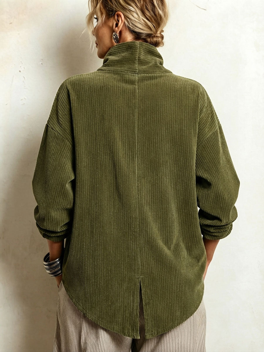 Bryony | Corduroy High-Neck Sweater