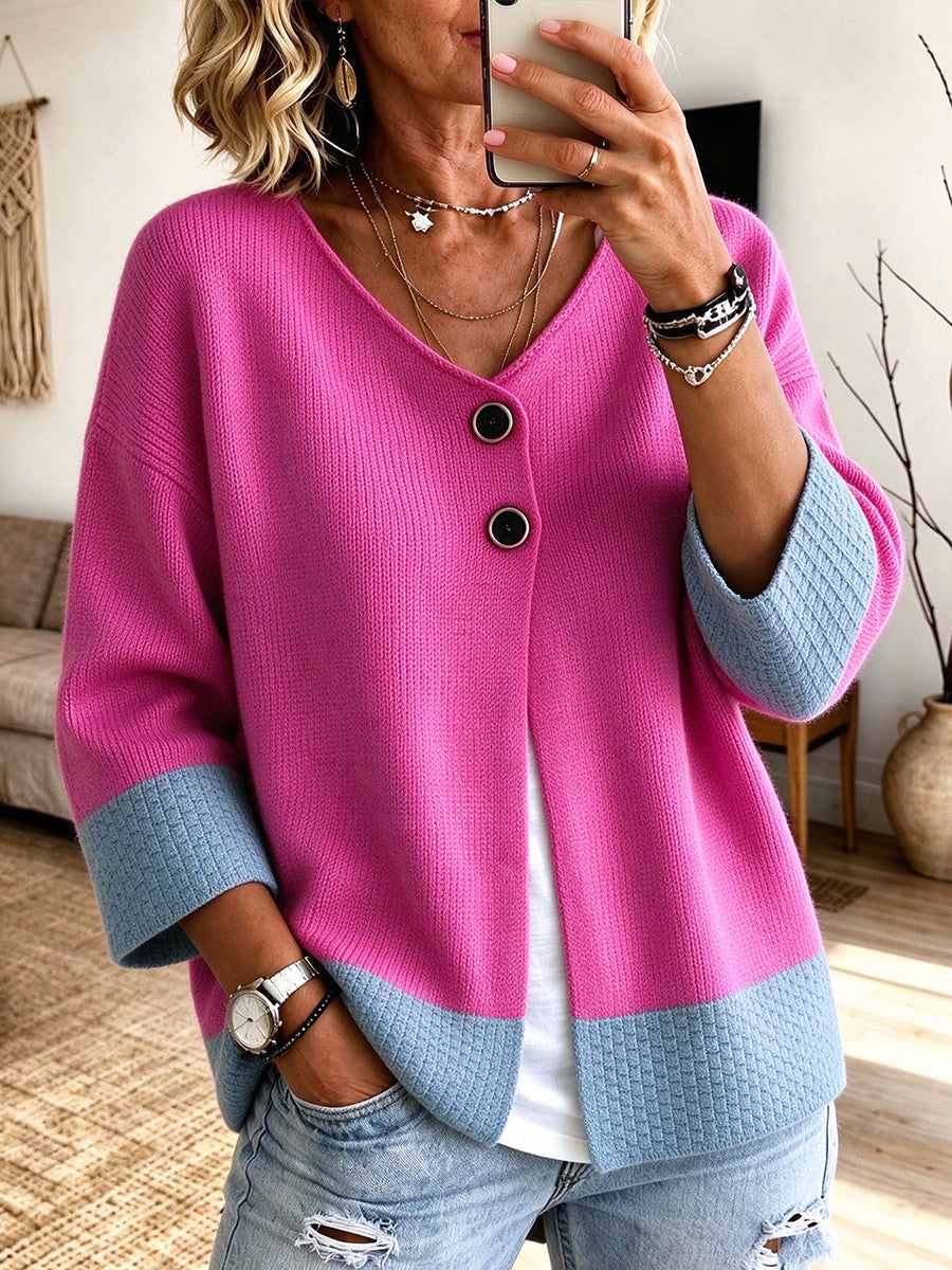 Jennifer | Colour-Block Knit Cardigan