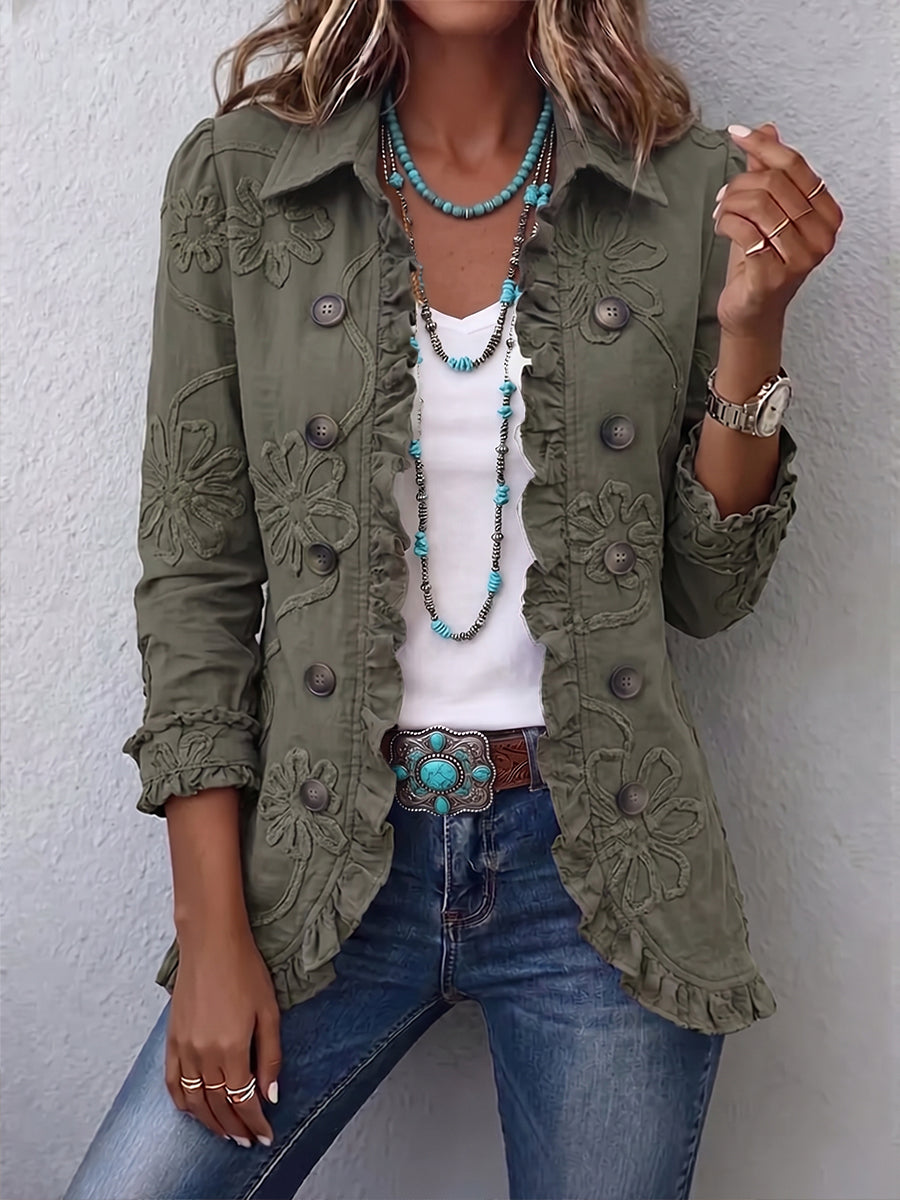 Gillian | Embroidered Bohemian Floral Utility Jacket