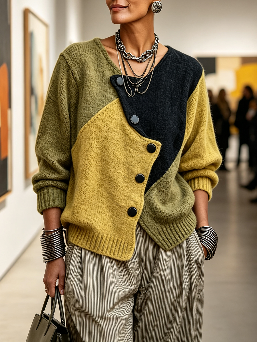 Ursula | Colour-Block Knit Sweater