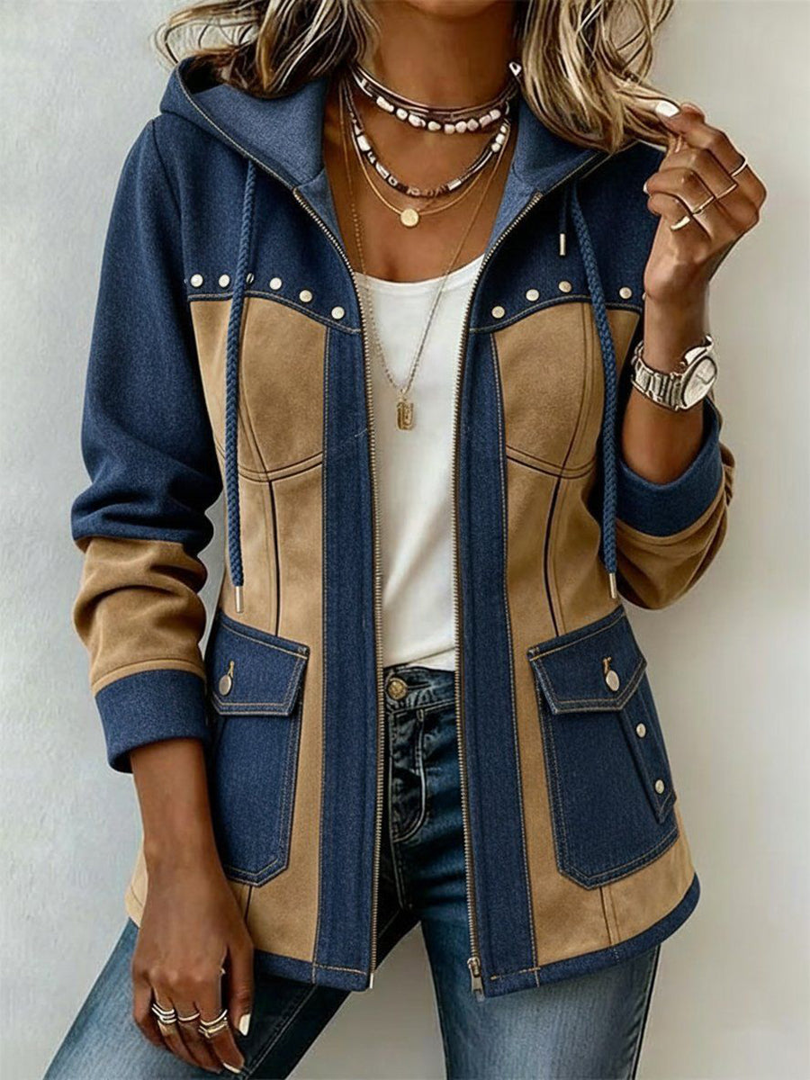 Hester | Hooded Two-Tone Autumn Jacket