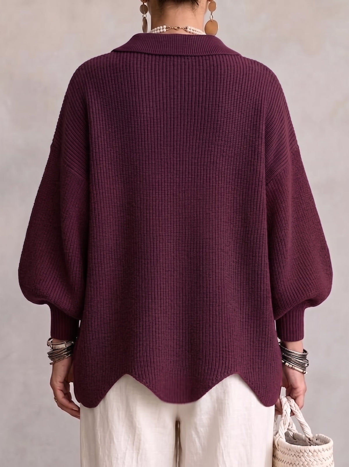 Gwendolen | Oversized Collared Button Cardigan