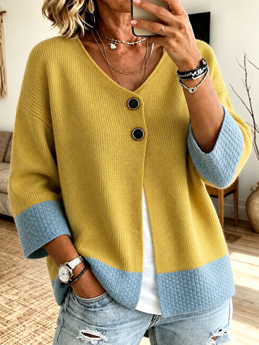 Jennifer | Colour-Block Knit Cardigan