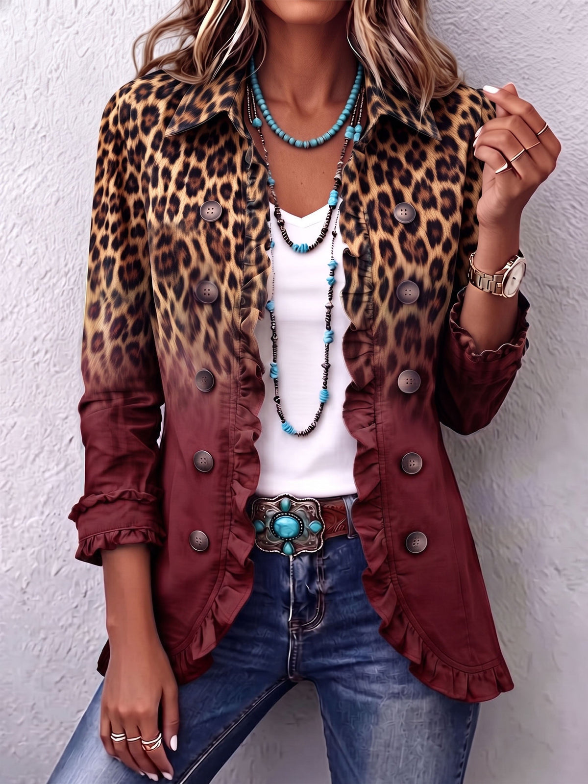 Abigail | Ombré Blazer with Ruffles