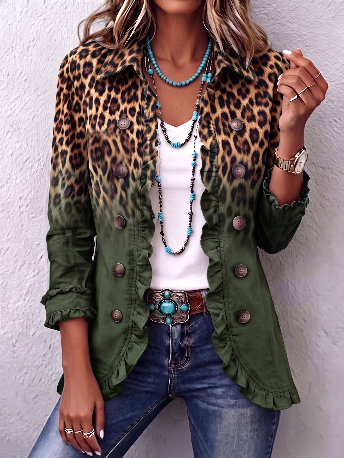 Abigail | Ombré Blazer with Ruffles