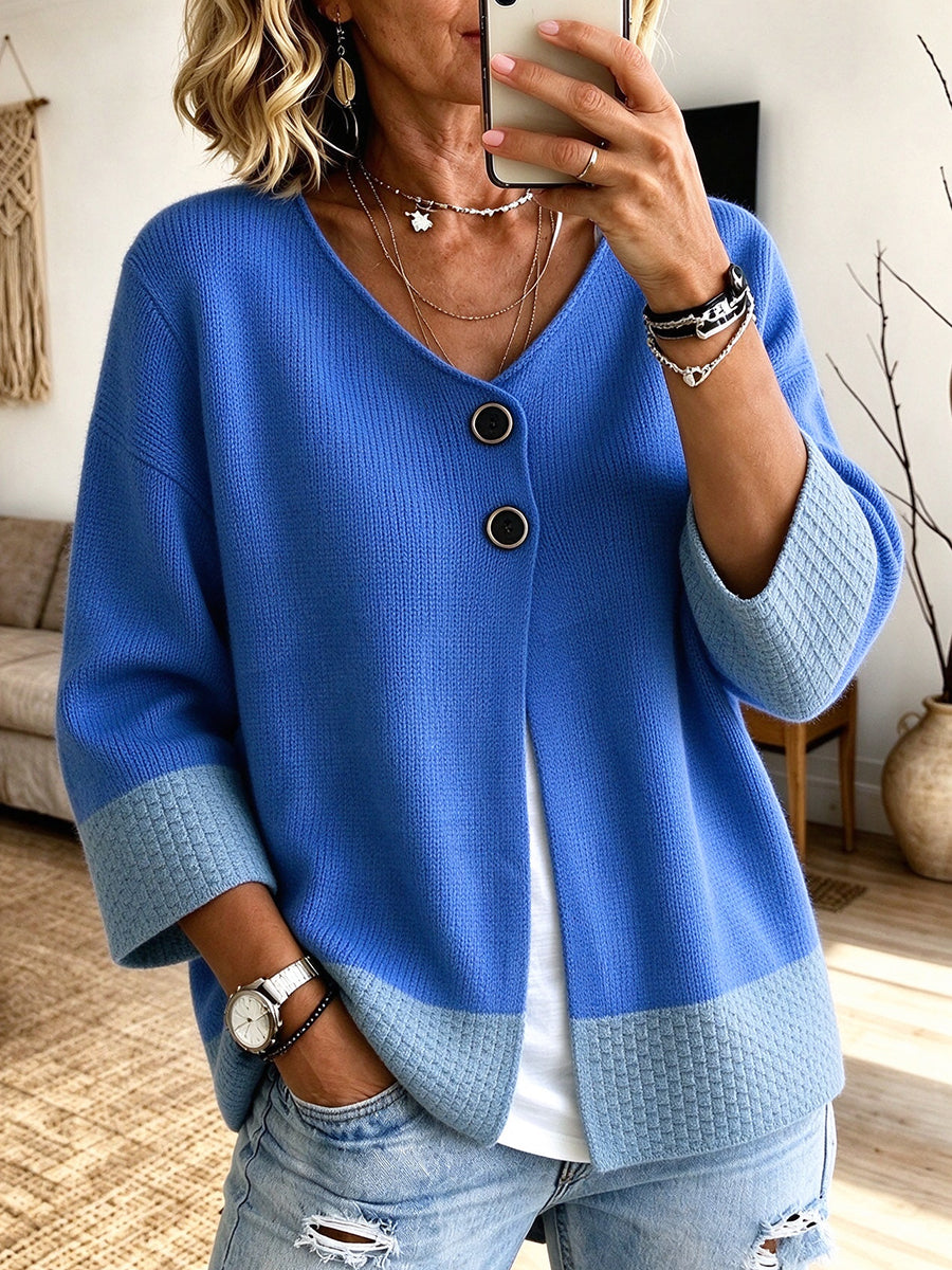 Jennifer | Colour-Block Knit Cardigan