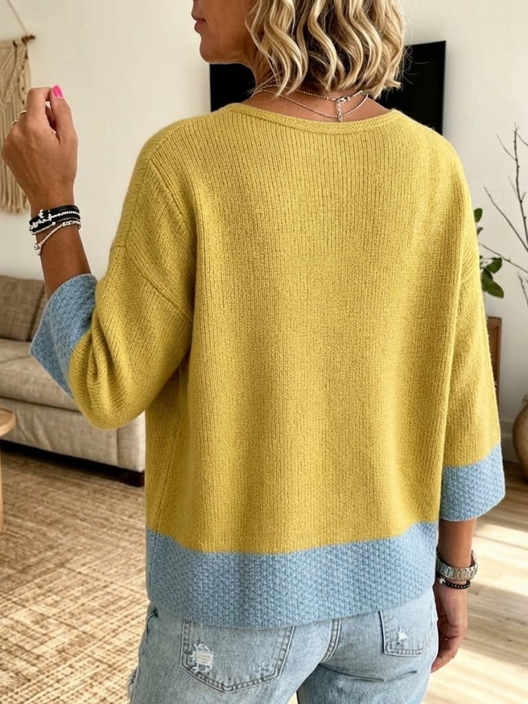 Jennifer | Colour-Block Knit Cardigan