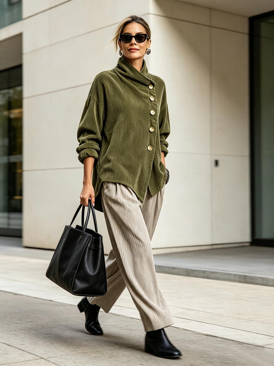 Cecily | Ribbed Corduroy Sweater