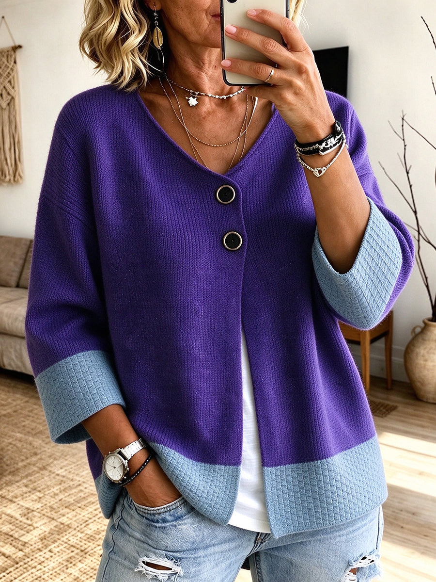 Jennifer | Colour-Block Knit Cardigan
