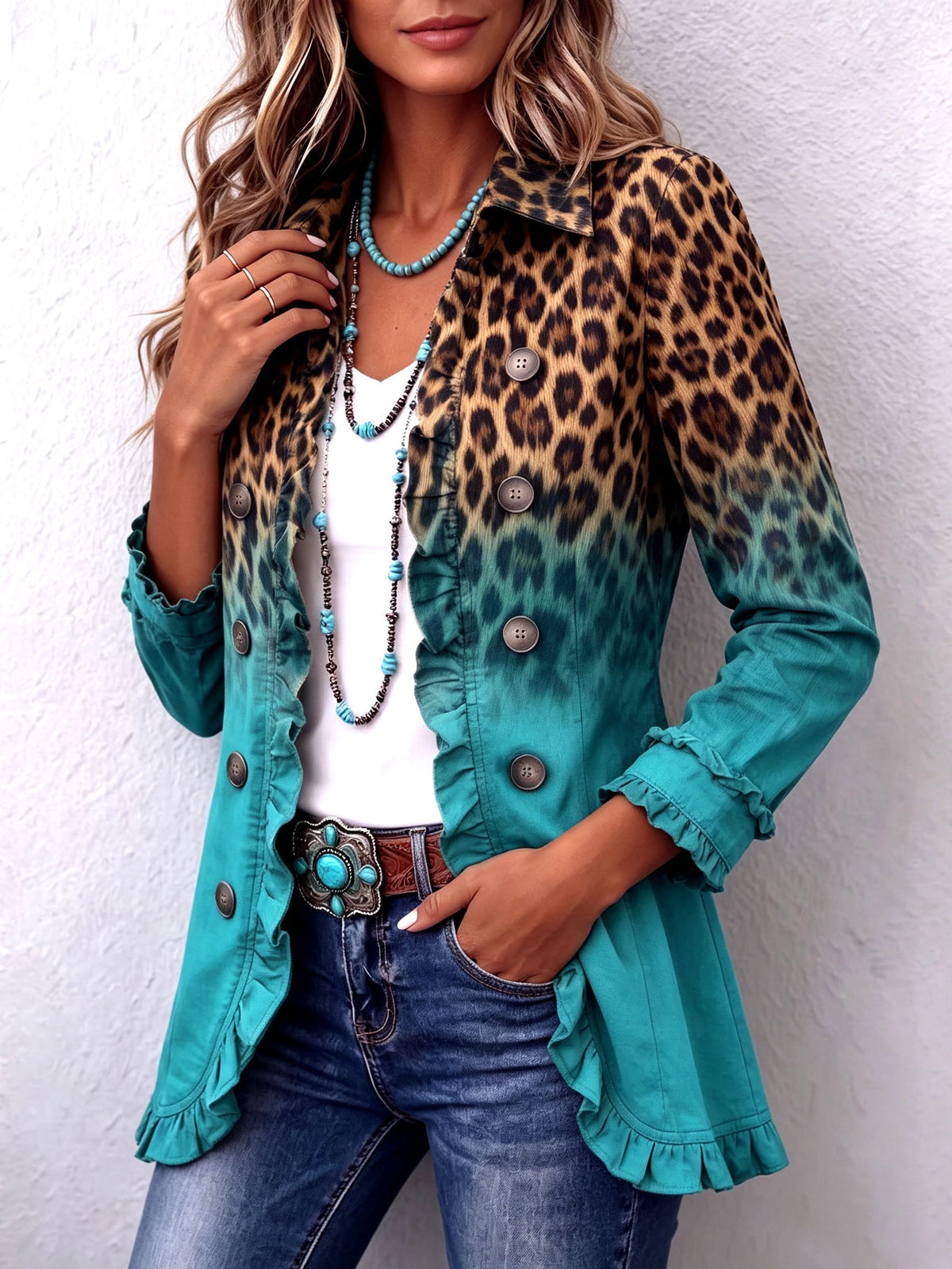 Abigail | Ombré Blazer with Ruffles