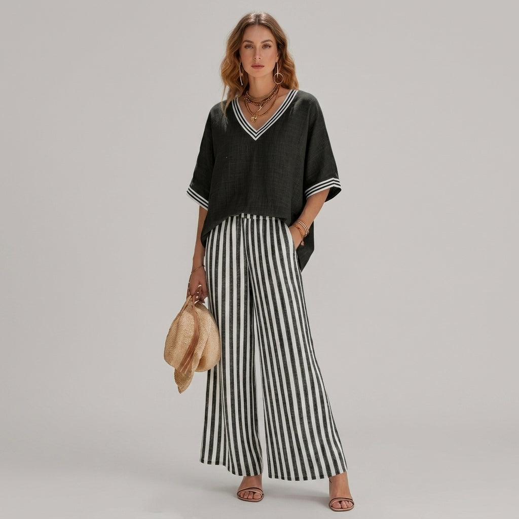 Penelope | Striped Wide-Leg Set