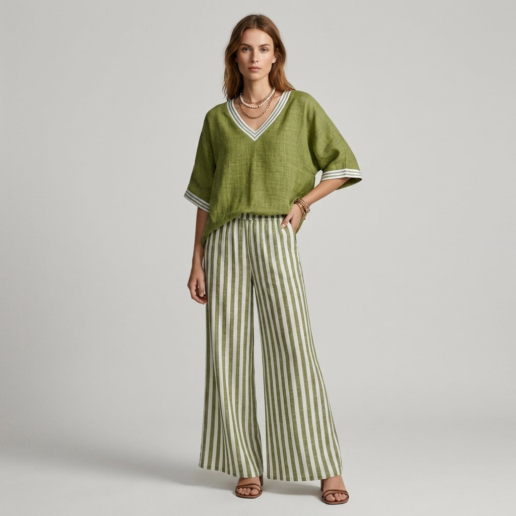 Penelope | Striped Wide-Leg Set