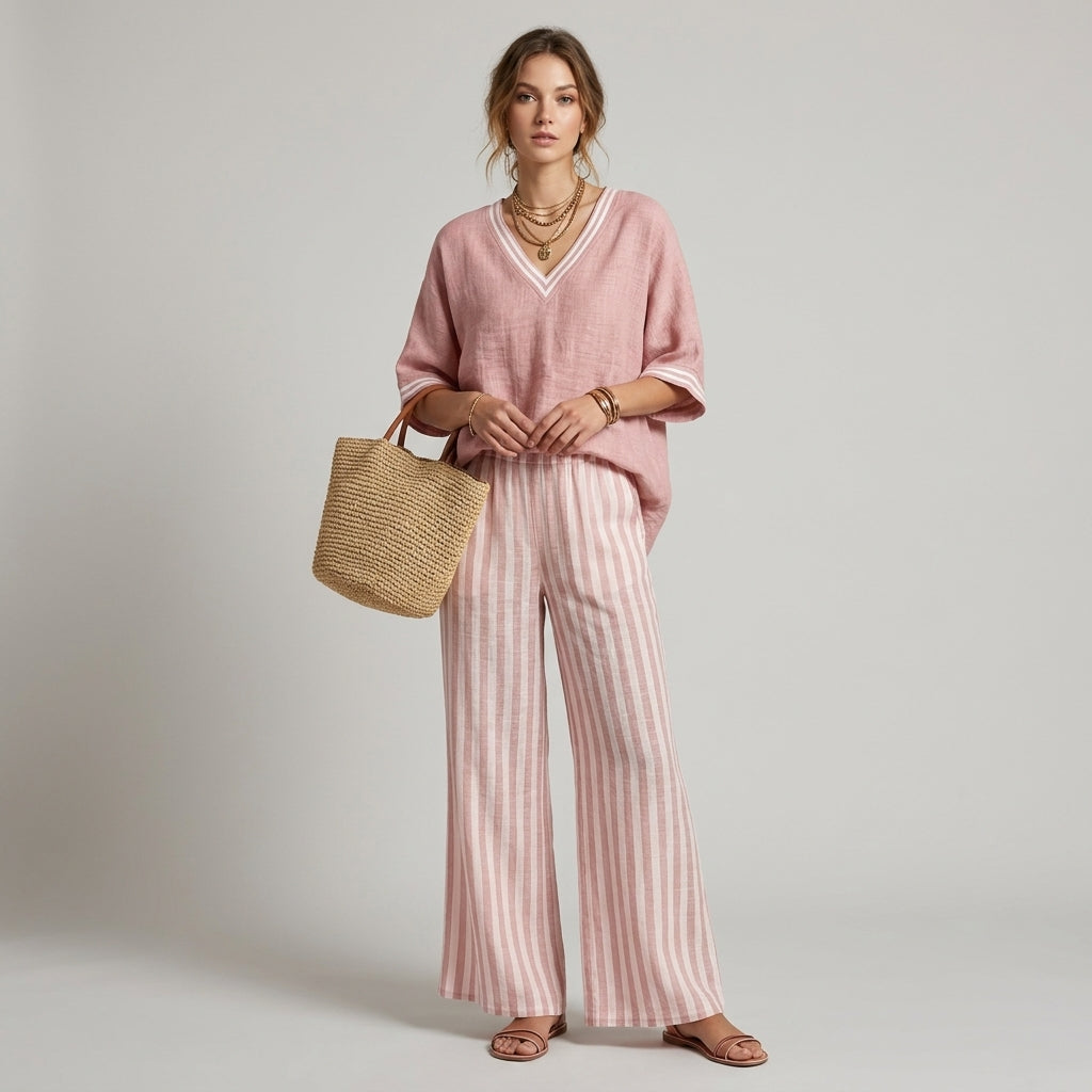 Penelope | Striped Wide-Leg Set