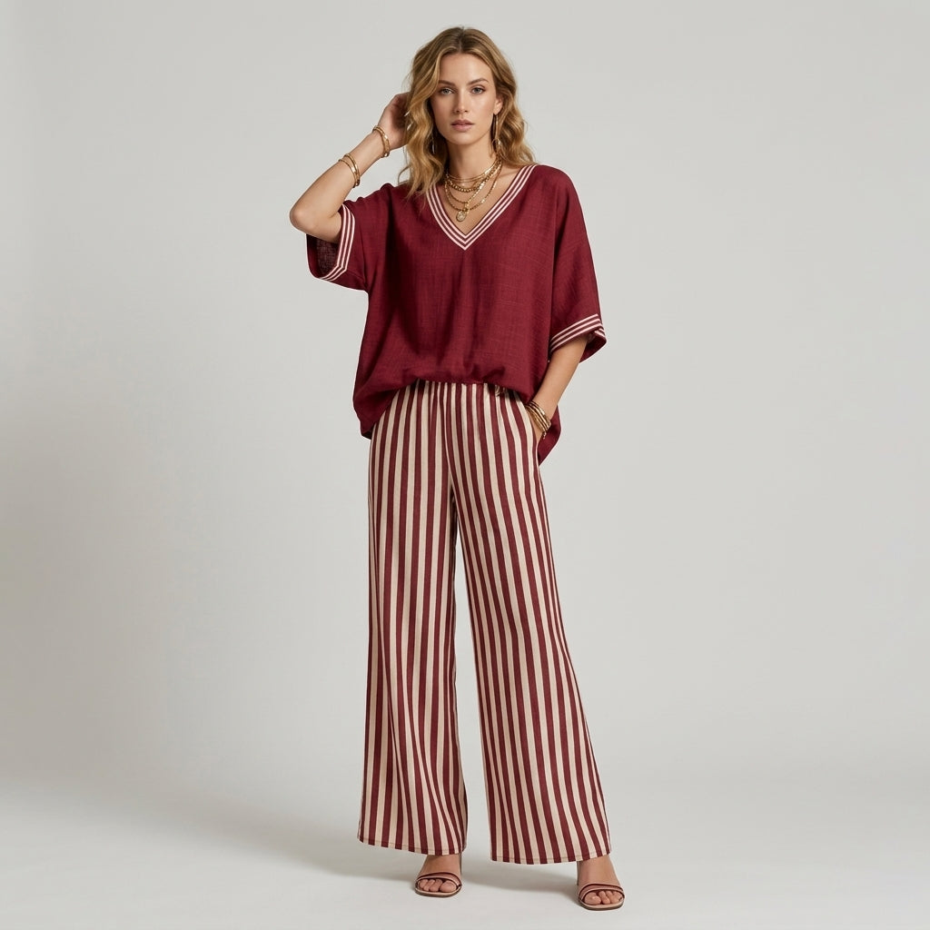 Penelope | Striped Wide-Leg Set
