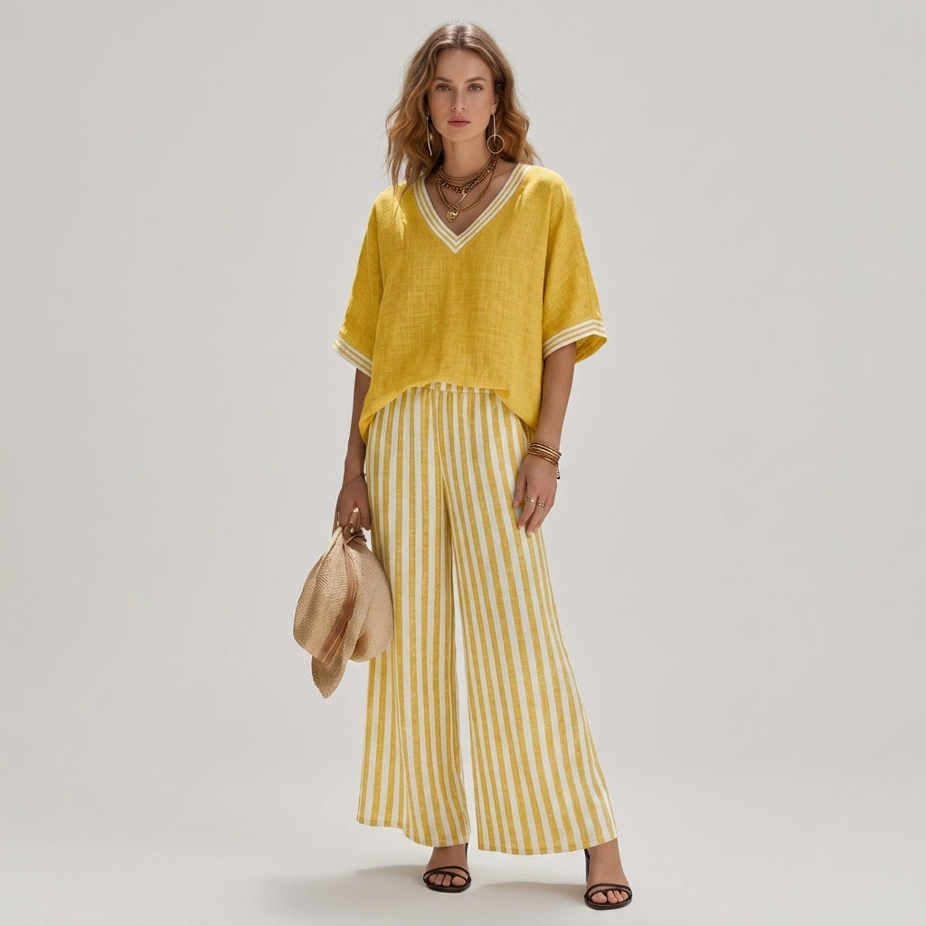 Penelope | Striped Wide-Leg Set