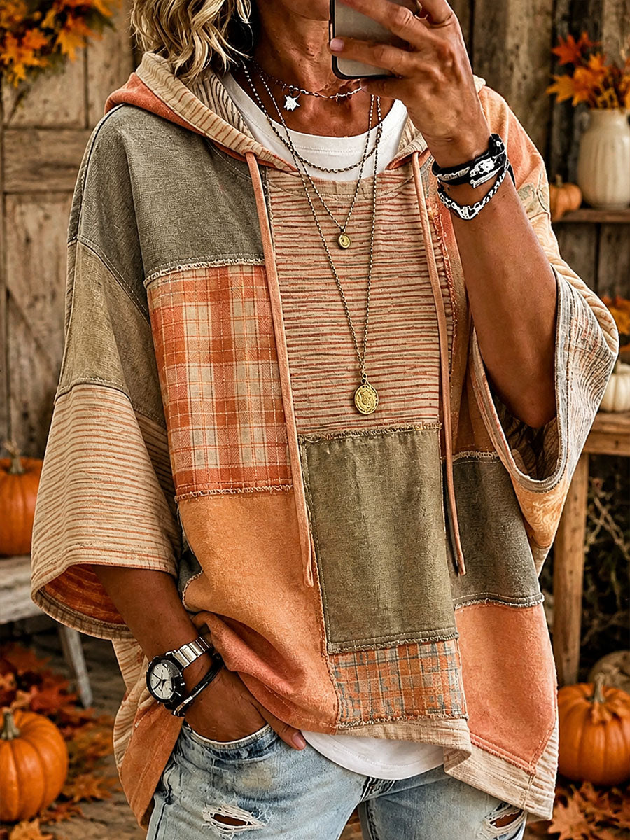 Clare | Autumn Patchwork Oversized Hoodie