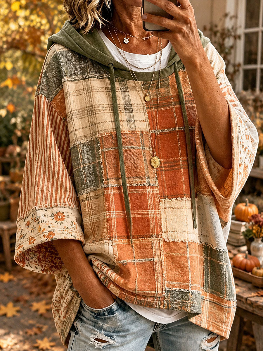 Anne | Autumn Patchwork Oversized Hoodie