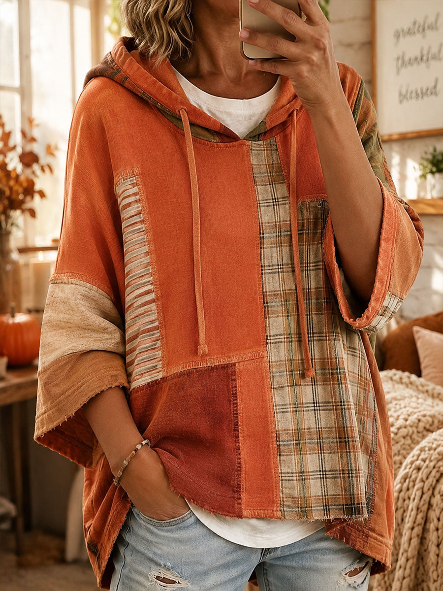 Christine | Autumn Patchwork Oversized Hoodie