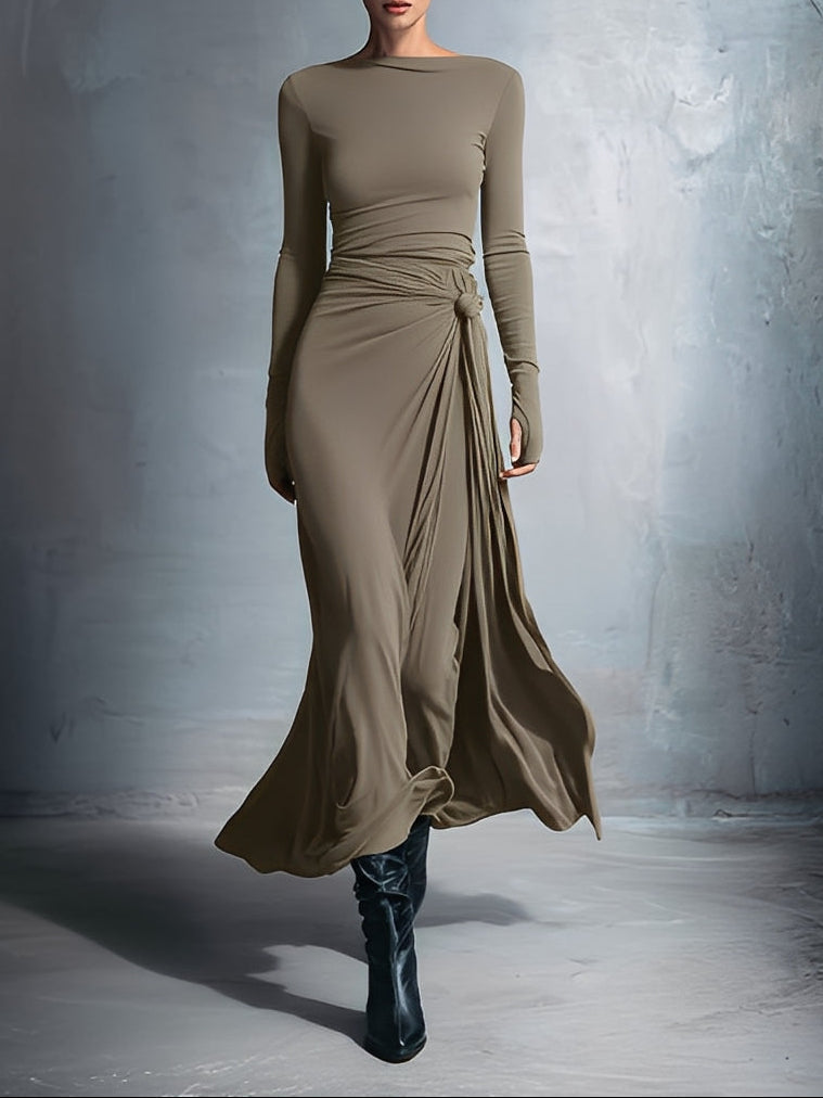 Martha | Maxi Wrap Dress with Knot Detail