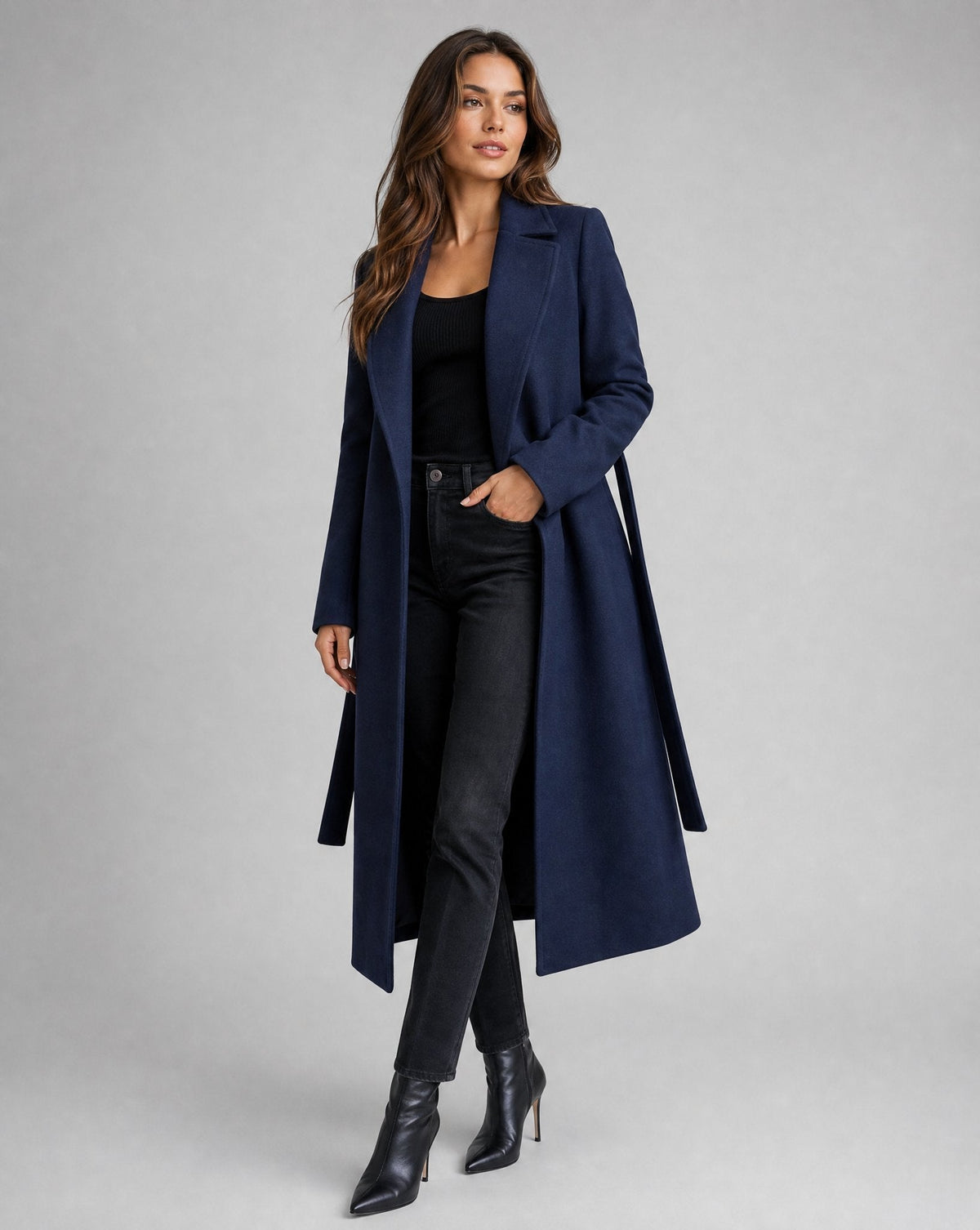 Gaynor | Belted Long Lapel Coat