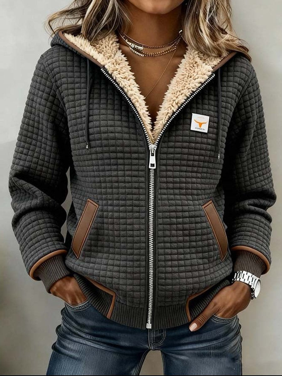 Marnie | Quilted Hooded Zip Jacket with Sherpa Lining