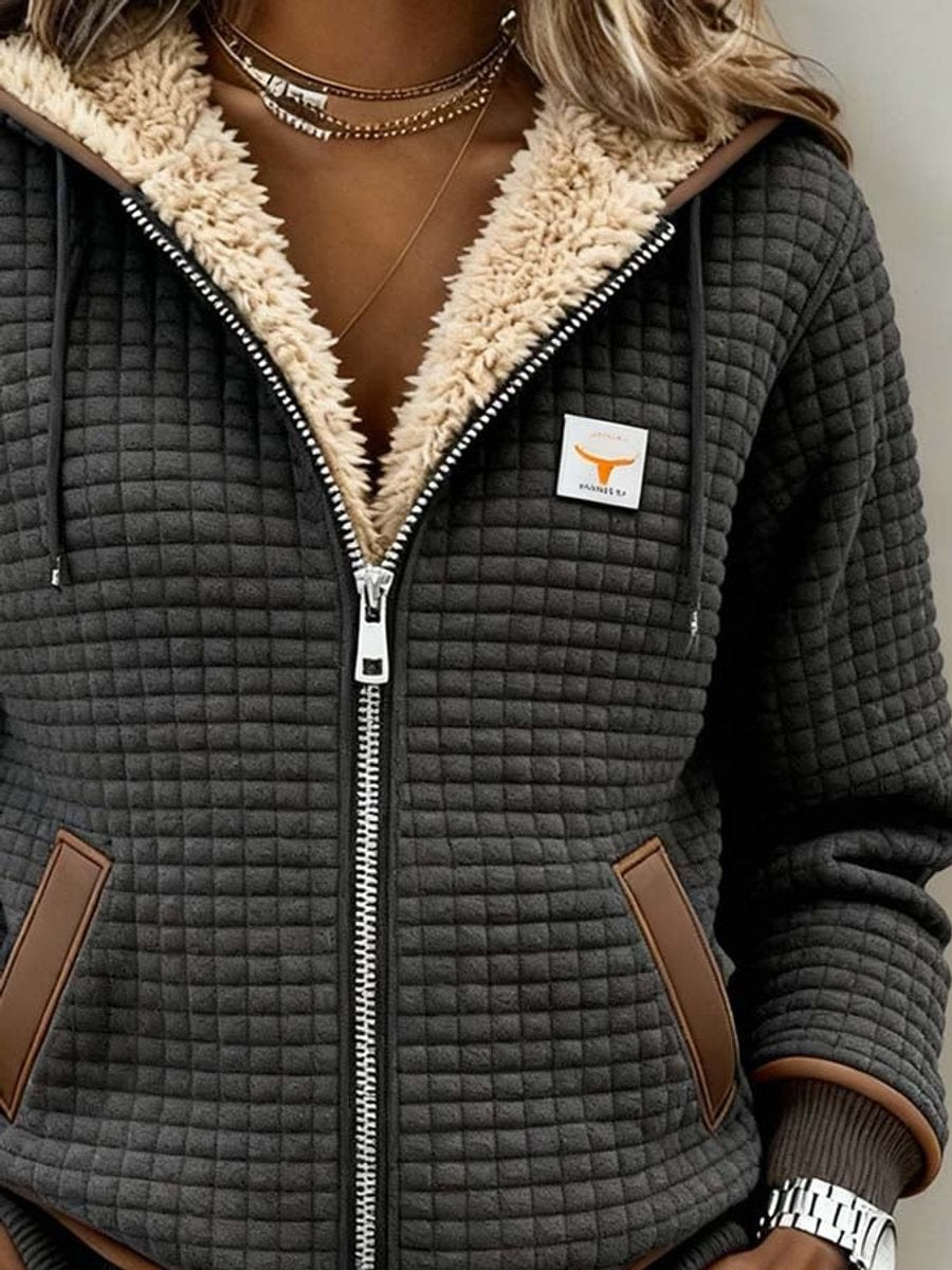 Ainsley | Cosy Sherpa-Lined Zip-Up Hooded Jacket
