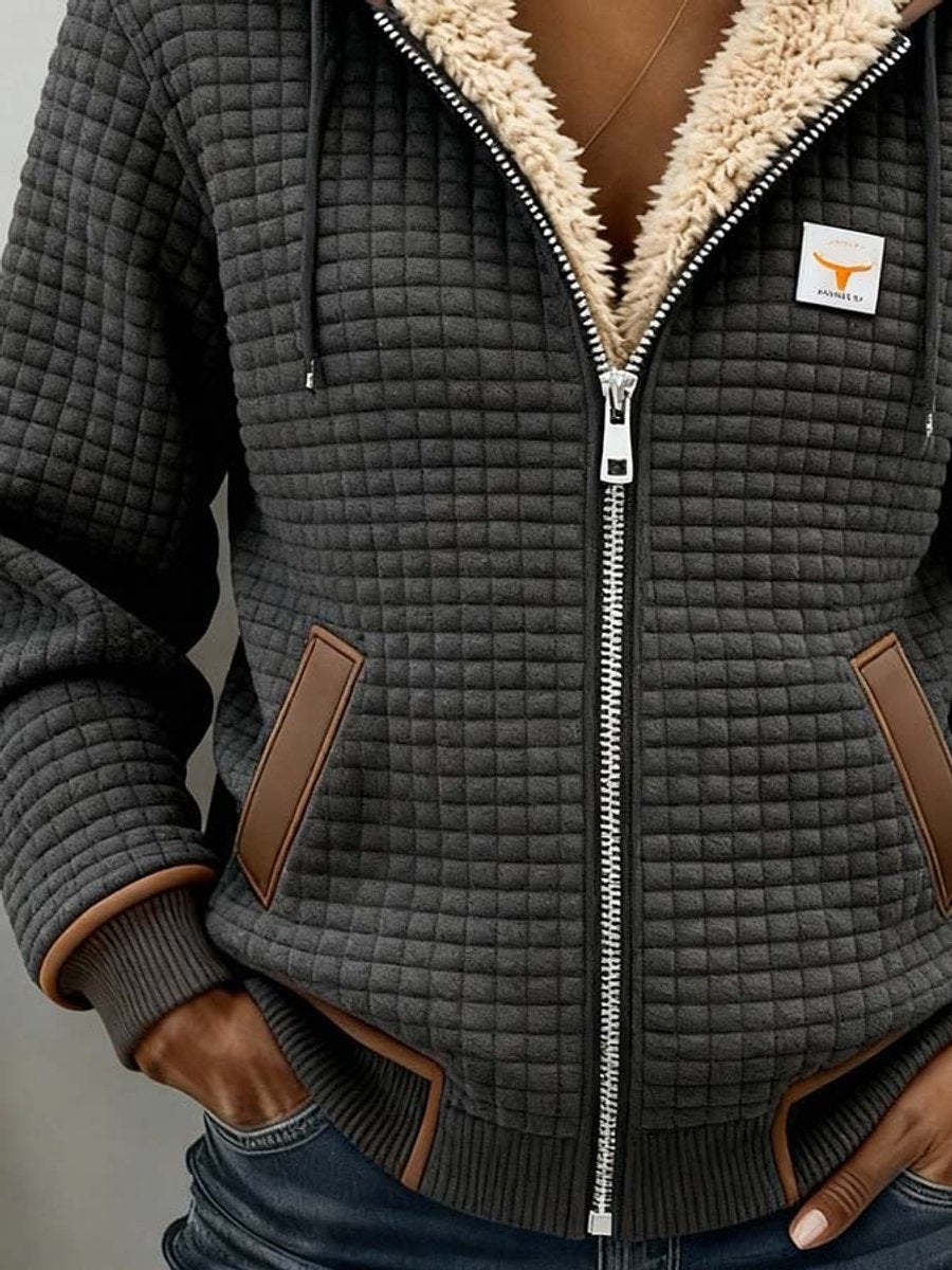 Marnie | Quilted Hooded Zip Jacket with Sherpa Lining